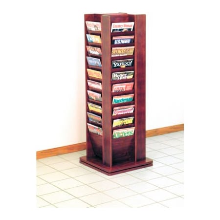 Wooden Mallet 40 Magazine Rotary Floor Display - Mahogany MR40-SPMH**